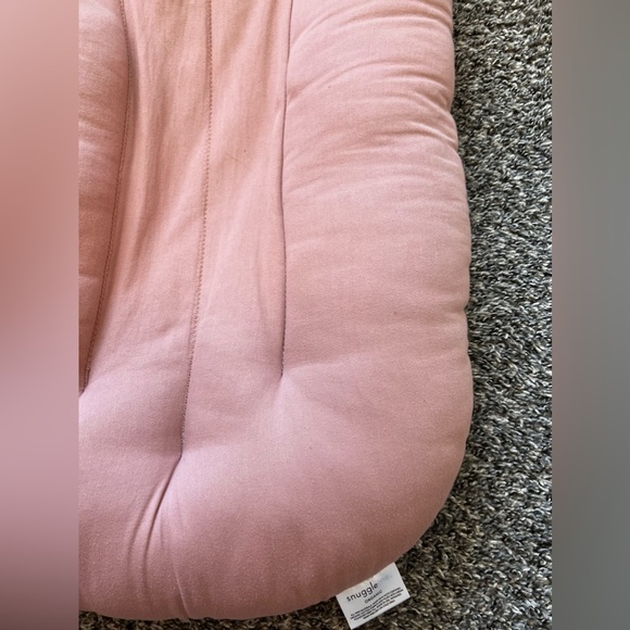Snuggle Me Organic Infant Lounger Pink Gumdrop + 1 Cover Camel Brown - Picture 5 of 9